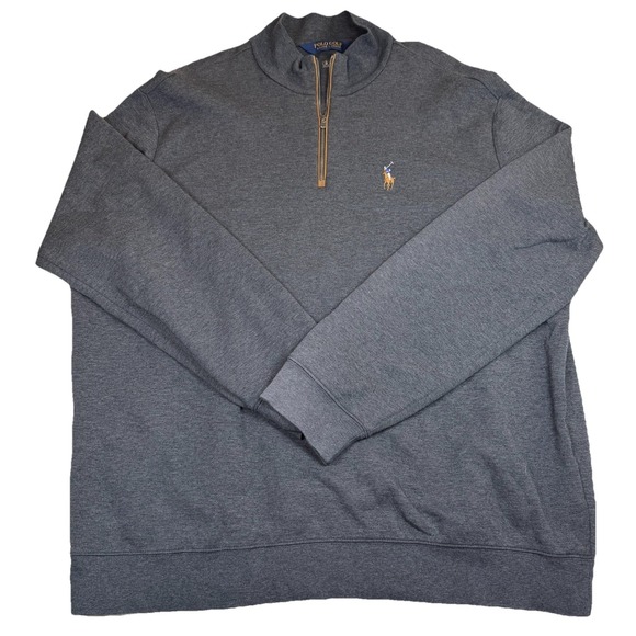 Polo Golf Ralph Lauren 1/4 Zip Pullover Men's 2XL XXL Grey Water Resistant GUC - Picture 2 of 7